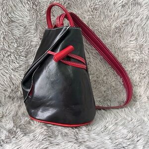Vintage Vera Pelle Italian Leather crossbody Purse back pack made in Italy